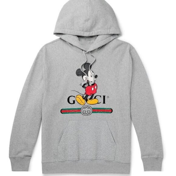 Gucci - Disney Logo-Print Mélange Loopback Cotton hoodie - Picture 1 of 4